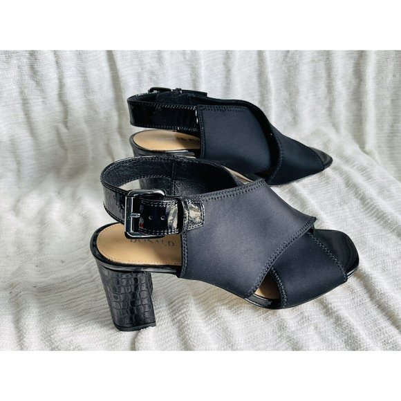 NWOB Donald Pliner Pyper Slingback Croco Printed Heel Dress Sandals - Size 6.5 - Picture 9 of 12